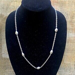 VTG Milor Stainless Steel Silver Nugget Necklace